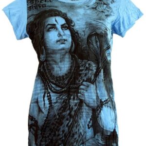 Guru-Shop T-Shirt Sure T-Shirt Shiva - hellblau Festival, Goa Style, alternative Bekleidung