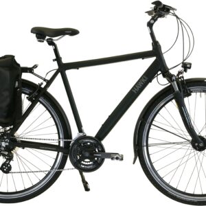 HAWK Bikes Trekkingrad "HAWK Trekking Gent Premium Plus Black", 24 Gang, microSHIFT