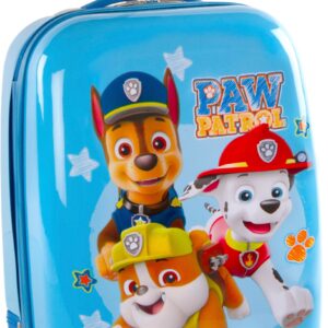 Heys Kinderkoffer "Paw Patrol blau, 46 cm", 2 Rollen, mit hervorstehenden Rädern; mit Quick-Release-Trolley-Griffsystem