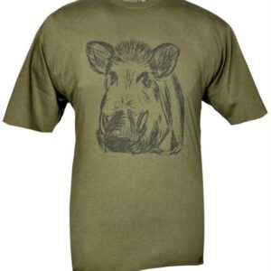 Hubertus® Hunting T-Shirt Kinder-T-Shirt Motiv "Keilerkopf" oliv/schilf Jagdshirts Oefele Jagd