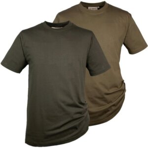 Hubertus® Hunting T-Shirt T-Shirts im Doppelpack (2x Pack) oliv/schilf Jagdshirts einfarbig NEU!
