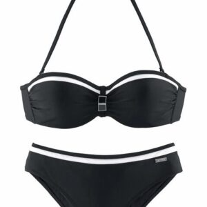 LASCANA Bügel-Bandeau-Bikini Damen schwarz Gr.34 Cup E