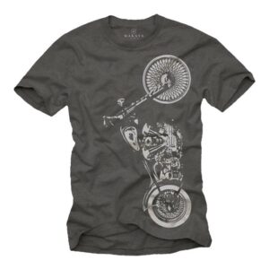 MAKAYA T-Shirt Motorrad Bekleidung - Biker T-Shirt Männer Geschenke Motorradfahrer mit Druck, aus Baumwolle