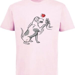 MyDesign24 Print-Shirt Kinder Hunde T-Shirt bedruckt - Labrador gibt Pfötchen Baumwollshirt mit Aufdruck, i234