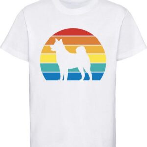 MyDesign24 Print-Shirt Kinder Hunde T-Shirt bedruckt - Retro Akita Bild Baumwollshirt mit Aufdruck, i236