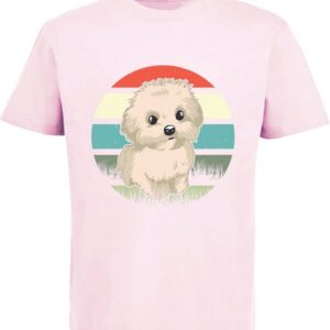 MyDesign24 Print-Shirt Kinder Hunde T-Shirt bedruckt - Retro Malteser Welpen Baumwollshirt mit Aufdruck, i242
