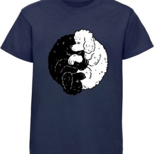 MyDesign24 Print-Shirt Kinder Hunde T-Shirt bedruckt - Yin Yang Pudel Baumwollshirt mit Aufdruck, i235