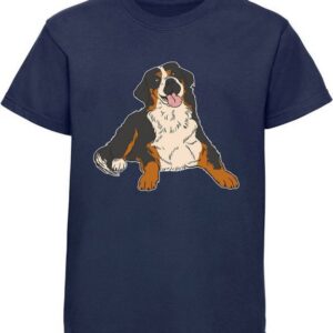 MyDesign24 Print-Shirt bedrucktes Kinder Hunde T-Shirt - Berner Sennen Hund liegend Baumwollshirt mit Aufdruck, i218
