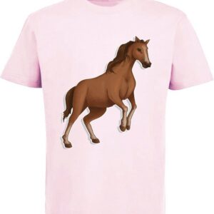 MyDesign24 Print-Shirt bedrucktes Kinder Mädchen T-Shirt - Aufsteigendes Pferd Baumwollshirt mit Aufdruck, i175