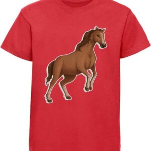 MyDesign24 Print-Shirt bedrucktes Kinder Mädchen T-Shirt - Aufsteigendes Pferd Baumwollshirt mit Aufdruck, i175
