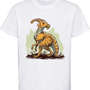 MyDesign24 Print-Shirt bedrucktes Kinder T-Shirt Parasaurolophus Baumwollshirt mit Dino, schwarz, weiß, rot, blau, i99