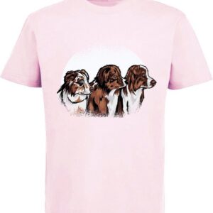 MyDesign24 Print-Shirt bedrucktes Kinder und Jugend Hunde T-Shirt - Australian Shepherd Baumwollshirt mit Aufdruck, i214