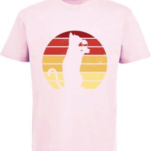 MyDesign24 Print-Shirt bedrucktes Mädchen T-Shirt Retro Katze die trinkt Baumwollshirt mit Aufdruck, weiß, schwarz, rosa, i130