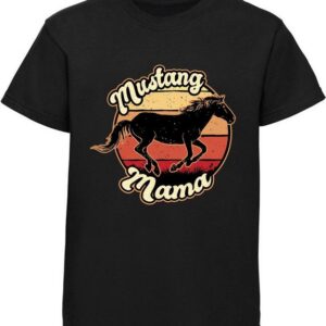 MyDesign24 Print-Shirt bedrucktes Pferde T-Shirt - Mustang Mama Baumwollshirt mit Aufdruck, i164