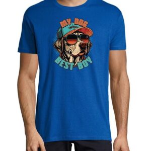 MyDesign24 T-Shirt Herren Hunde Print Shirt - Cooler Hund mit Cap und Sonnenbrille Baumwollshirt mit Aufdruck Regular Fit, i225