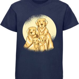MyDesign24 T-Shirt Kinder Hunde Print Shirt bedruckt - Labrador Familie Baumwollshirt mit Aufdruck, i244