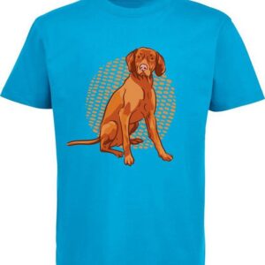 MyDesign24 T-Shirt Kinder Hunde Print Shirt bedruckt - Sitzender brauner Hund Baumwollshirt mit Aufdruck, i257