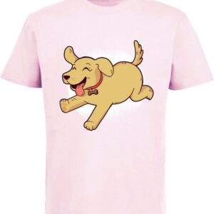 MyDesign24 T-Shirt Kinder Hunde Print Shirt bedruckt - Spielender Labrador Welpe Baumwollshirt mit Aufdruck, i248