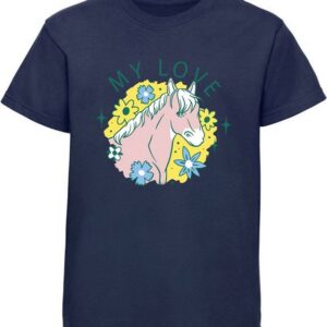 MyDesign24 T-Shirt Kinder Pferde Print Shirt bedruckt - My Love Baumwollshirt mit Aufdruck, i253