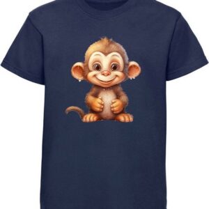 MyDesign24 T-Shirt Kinder Wildtier Print Shirt bedruckt - Baby Affe Schimpanse Baumwollshirt mit Aufdruck, i263