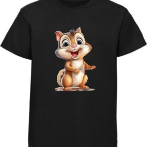 MyDesign24 T-Shirt Kinder Wildtier Print Shirt bedruckt - Baby Eichhörnchen Baumwollshirt mit Aufdruck, i262