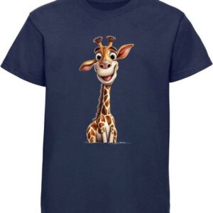 MyDesign24 T-Shirt Kinder Wildtier Print Shirt bedruckt - Baby Giraffe Baumwollshirt mit Aufdruck, i273