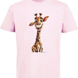 MyDesign24 T-Shirt Kinder Wildtier Print Shirt bedruckt - Baby Giraffe Baumwollshirt mit Aufdruck, i273
