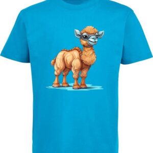 MyDesign24 T-Shirt Kinder Wildtier Print Shirt bedruckt - Baby Kamel Baumwollshirt mit Aufdruck, i261