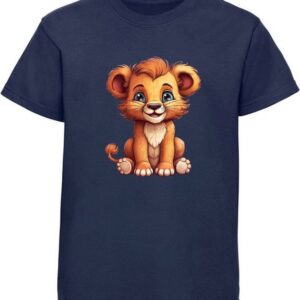 MyDesign24 T-Shirt Kinder Wildtier Print Shirt bedruckt - Baby Löwe Baumwollshirt mit Aufdruck, i267