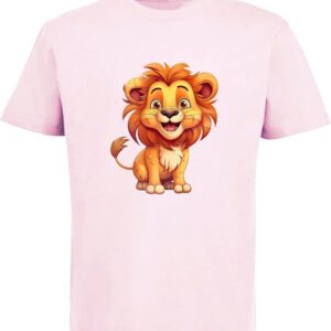 MyDesign24 T-Shirt Kinder Wildtier Print Shirt bedruckt - Baby Löwe Baumwollshirt mit Aufdruck, i275