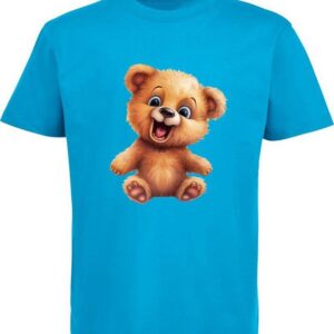 MyDesign24 T-Shirt Kinder Wildtier Print Shirt bedruckt - Baby Teddybär Baumwollshirt mit Aufdruck, i268