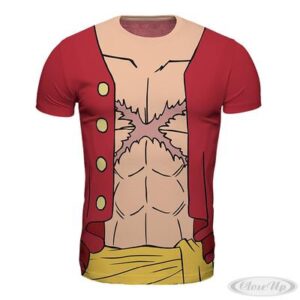 One Piece T-Shirt Allover Print Luffy New World