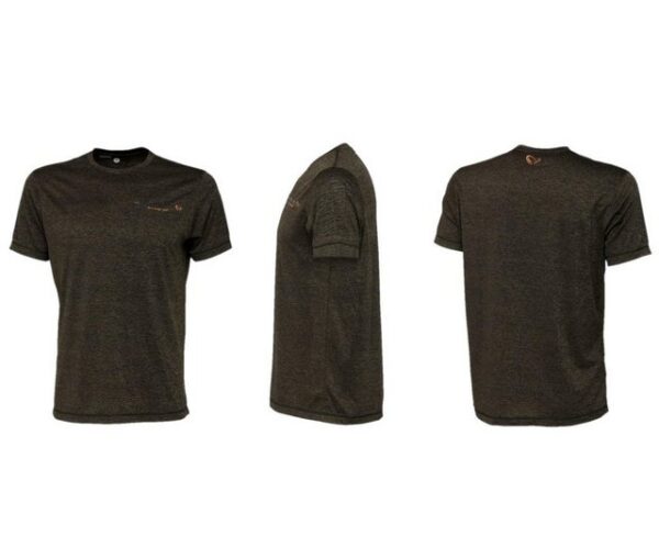 Savage Gear T-Shirt Fighter Stretch T-Shirt Gr. S-XXL Burnt Olive Melange Angelshirt Farbe Olive Melange