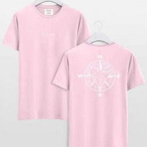 TheHeartFam T-Shirt Nachhaltiges Bio-Baumwolle Tshirt Hell Pink Kompass Herren Frauen Hergestellt in Portugal / Familienunternehmen