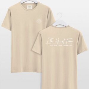 TheHeartFam T-Shirt Nachhaltiges Bio-Baumwolle Tshirt Sand Classic Herren Frauen Hergestellt in Portugal / Familienunternehmen