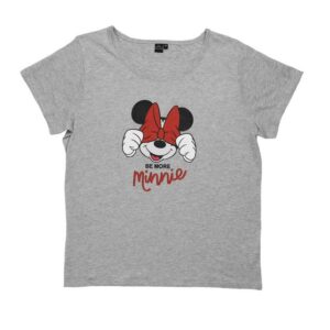United Labels® T-Shirt Disney Mickey Mouse T-Shirt für Damen - Be more Minnie Grau