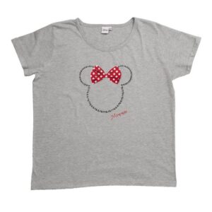 United Labels® T-Shirt Disney Minnie Mouse T-Shirt für Damen Top Bigshirt Oversize Grau
