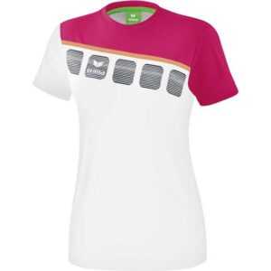 Erima 5-C T-Shirt Damen wei?/love rose/peach 1081920 Gr. 34