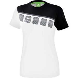 Erima 5-C T-Shirt Damen wei?/schwarz/dunkelgrau 1081913 Gr. 34