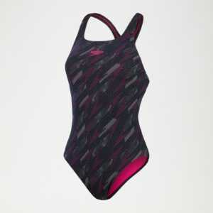 HyperBoom Medalist-Badeanzug für Damen Schwarz/Pink