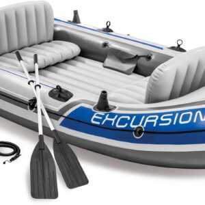 Intex Schlauchboot "Excursion 4", (Set, mit 2 Paddeln und Luftpumpe)