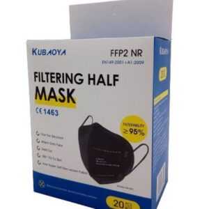 BURI Gesichtsmaske 20x FFP2 Mundschutz schwarz. Atemschutzmaske, Feinstaubmaske CE1463