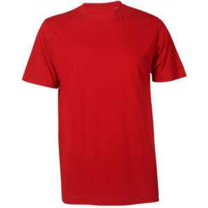Basic T-Shirt: Das klassisches T-Shirt mit Rundhalsausschnitt ist mit einem Lycra-Bündchen ausgestattet. Das Shirt ist in rot & der Größe l