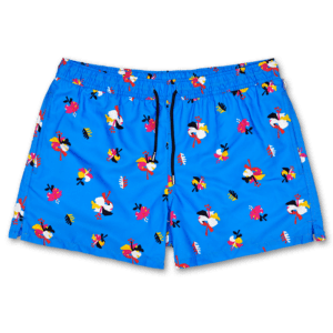 Hibiscus Badeshorts, Blau | Happy Socks