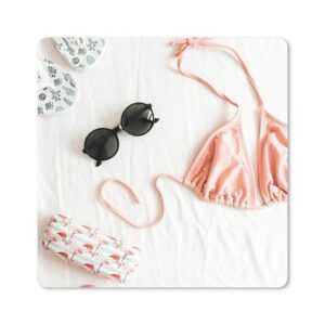 MuchoWow Gaming Mauspad Sommer - Bikini - Sonnenbrille (1-St), Mousepad mit Rutschfester Unterseite, Gaming, 40x40 cm, XXL, Großes