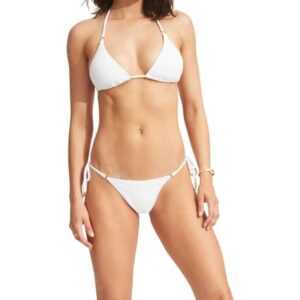 Seafolly Slide Tri Damen Bikini (Weiß 34) Bikinis