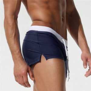 AFAZ New Trading UG Shorts Herren-Boxer-Badeshorts mit modischem Gesäßtaschen-Design Navy blau Atmungsaktive, schnell trocknende Strandhose