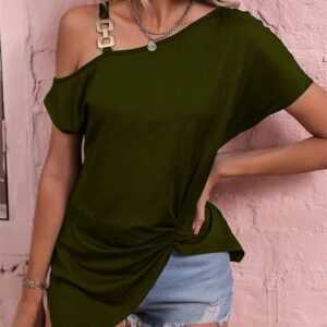 AFAZ New Trading UG T-Shirt Damen-Kurzarmpullover mit Rundhalsausschnitt