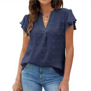 AFAZ New Trading UG T-Shirt Sommer-Kurzarm-Damenoberteil mit Rundhalsausschnitt