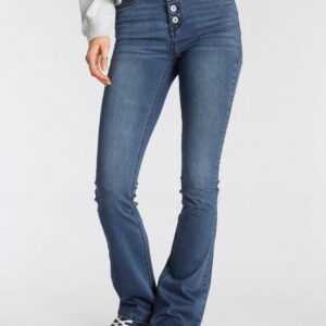 Arizona Bootcut-Jeans Ultra Stretch High Waist mit durchgehender Knopfleiste
